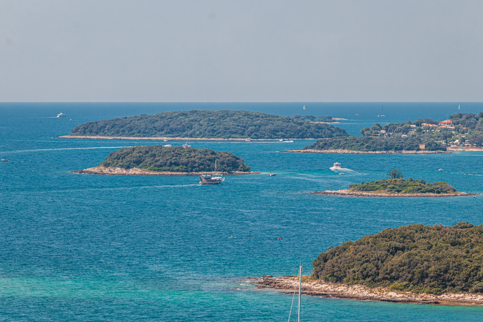 Islands and boats off the Istrian coast